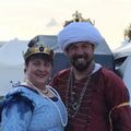 Their Majesties at Pennsic War. Photo by Marguerite Dinard. August 2019