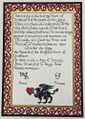 Premiere scroll - Illumination by Zubeydah, Calligraphy by Cera ingen Fháeláin