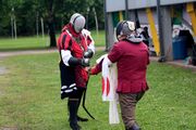 White Scarf Ruby Anniversary 2019: Don Tivar Moondragon vs Don Robin of Gilwell - "When this was taken in 2019, Tivar had been a White Scarf for 40 years. I had been one for only 38." Photo by Steve Herring