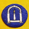 Embroidered Emblem - graced a small binding for the Kingdom A&S Prize Basket (February 2020)