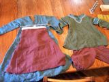 Viking clothes for my twins. All the exposed seams and top stitching details are done by hand. Ethan hates his tunic and will not NOT wear it.