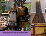 Coronation clothing for Jason III and Margherita III of Ansteorra. All patterns drafted from measurements.