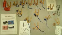 Experimenting with the different types of cords that can be made with a Lucet.